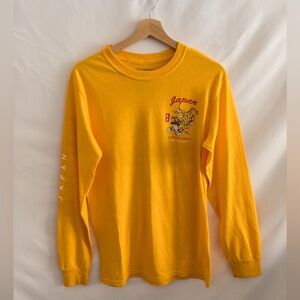 Riot Society Japan Tiger Long Sleeve Graphic Tee Yellow Small